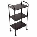 Ver imagem 1 de Mesa Carrinho Auxiliar com 3 Prateleiras - Linha Black para Barbearias - Bcmed