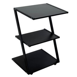 Mesa Auxiliar Carrinho tipo Z com 3 Prateleiras - Linha Black Para Barbearias - BCMED - 1