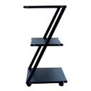 Ver imagem 2 de Mesa Auxiliar Carrinho Tipo Z com 3 Prateleiras - Linha Black para Barbearias - Bcmed