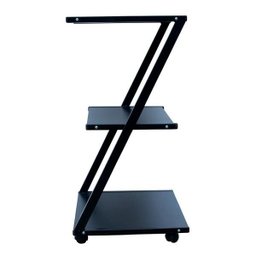 Mesa Auxiliar Carrinho tipo Z com 3 Prateleiras - Linha Black Para Barbearias - BCMED - 2