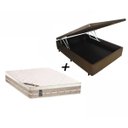 Ver imagem 1 de Colchão Casal Castor Castor Molas Premium Tecnopedic + Box Baú Sintético Marrom 138x188