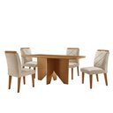 Ver imagem 6 de Mesa Evora 120 Mdf com 4 Cadeiras Melissa Veludo Creme-naturalle-naturalle