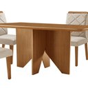 Ver imagem 4 de Mesa Evora 120 Mdf com 4 Cadeiras Melissa Veludo Creme-naturalle-naturalle