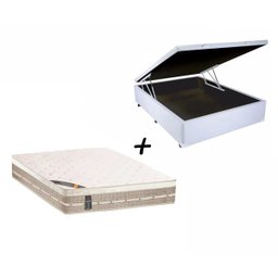 Colchão Casal Castor Castor Molas Premium Tecnopedic + Box Baú Sintético Branco138x188 - 1