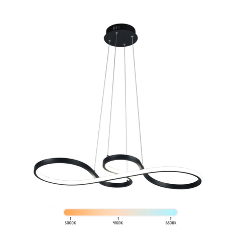 Lustre Pendente Moderno Led 52w Plus Preto Multicor Bivolt