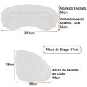Ver imagem 4 de Sofá de Canto Hermon 3 Lugares Fixo 318cm Off White Sallar Home