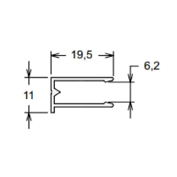 Perfil U 6mm Preto - 2 uni de 3m cada (kit) - 2