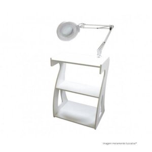 Lupa Articulada 10x Bivolt Com Fixador Para Bancada 126 LEDs - BCMED