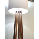 Ver imagem 3 de Luminária de Chão Coluna Ripada Soft Acabamento Cedro Cúpula Tecido Cru