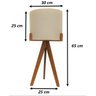Abajur Luminária de Mesa Tripé Áustria Minimalista em Madeira na Cor Cedro - 3