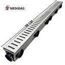 Ver imagem 4 de Ralo Linear Sequencial 8x100 Estreito Inox 304 Borda de Piscina com Tela Coletor Multi Saídas ( 8cm 