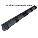 Ver imagem 7 de Ralo Linear Sequencial 8x100 Estreito Inox 304 Borda de Piscina com Tela Coletor Multi Saídas ( 8cm 