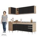 Ver imagem 5 de Armário de Cozinha Modulado de Canto Direito 4 Peças CP42 com Pia Inox Castanho/Preto - Lumil Lumil