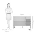 Ver imagem 3 de Balcão de Pia sem Tampo para Cozinha 120cm 2 Portas 4 Gavetas Pérola Luciane Móveis