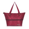Bolsa Feminina Grande Ziper Barata Alca Lateral Ombro Saco:Vermelho Vinho - 1