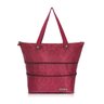 Bolsa Feminina Grande Ziper Barata Alca Lateral Ombro Saco:Vermelho Vinho - 2
