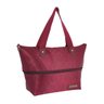 Bolsa Feminina Grande Ziper Barata Alca Lateral Ombro Saco:Vermelho Vinho - 3