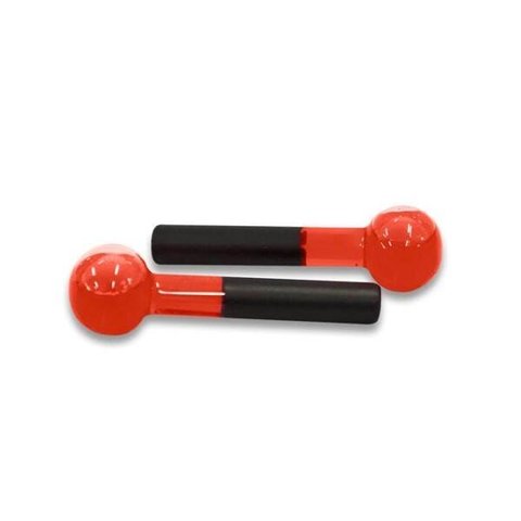 Esferas Grande de Vidro para Massagem Facial e Cromoterapia – Par - Bcmed-vermelho