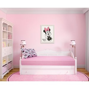 Jogo de Lençol Solteiro Malha Doce Vida Disney 2 Peças Minnie Tex Bordo