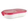 Marmita 3 Divisorias Vasilha Pote Micro-ondas Freezer Tampa:Rosa Pink - 2