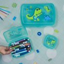 Ver imagem 3 de Kit 3 Organizador Infantil Criança Lapis Canetas Lapiseira:Azul