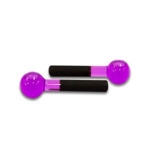 Esferas Grande De Vidro Para Massagem Facial E Cromoterapia – Par - BCMED-Lilas