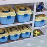Organizador Brinquedo Infantil Maleta Criança Caixa Plastico:Rosa - 5