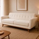 Ver imagem 2 de Sofá Linden 3 Lugares 210cm Bouclé Off White - Sallar Home