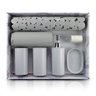 Kit Banheiro Tapete Antiderrapante Saboneteira Porta Escova:Cinza - 1