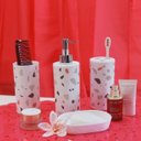Ver imagem 3 de Kit Banheiro Tapete Antiderrapante Saboneteira Porta Escova:Vermelho