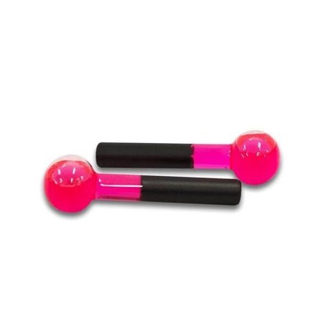 Esferas Grande de Vidro para Massagem Facial e Cromoterapia – Par - Bcmed-rosa