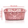 Caixa Cesto Organizador Casa Mesa Pequeno Quadrado Plastico:Rosa - 3