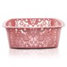 Caixa Cesto Organizador Casa Mesa Pequeno Quadrado Plastico:Rosa - 1