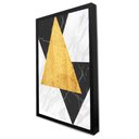 Ver imagem 2 de Quadro Decorativo Caixa Geométrico Mármore Triângulos Tacolado Moldura Caixa 3cm Madeira com Vidro 3