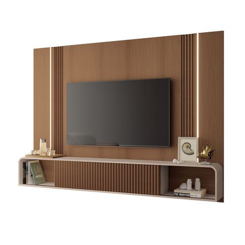 Painel Tv 85 Pol 219cm Bancada Suspensa Emily H01 - D’Rossi