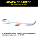 Ver imagem 4 de Duas Araras Fixas de Parede 80cm Aço Estrutura Reforçada Lojas Closets Ambientes Residenciais