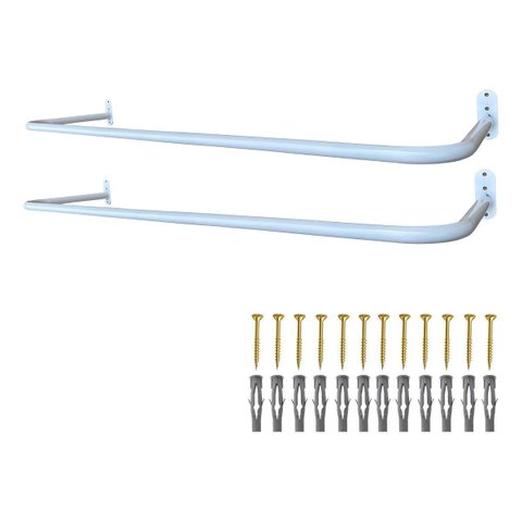 Duas Araras Fixas de Parede 80cm Aço Estrutura Reforçada Lojas Closets Ambientes Residenciais