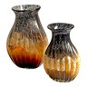 Vaso de Cristal Murano Grande 29cm Preto e Marrom Tiger Glass Flores Arranjo Decoração Casamento Sal - 8