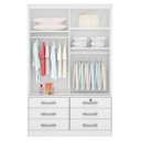 Ver imagem 2 de Guarda-roupa Solteiro com Espelho 2 Portas 6 Gavetas Meridian D'doro Branco