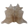 Tapete de couro de boi. Pele bovina natural. 1,50 x 1,30 m. Tons de bege. P1361 - 1
