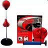 Kit saco de pancada luva de boxe punching ball com suporte de chao ajustavel adulto - 1