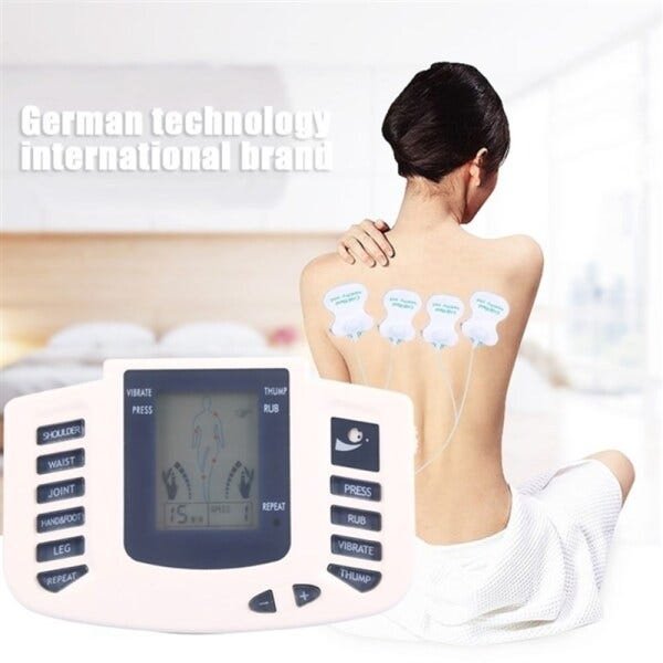 Aparelho tens digital massageador muscular fisioterapia massagem com chinelo choquinho eletroestimul - 3