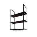 Ver imagem 1 de Prateleira Estilo Industrial Suspensa Teto Cozinha Nicho Denver 80cm - Preto - Cor: Preto