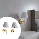 Ver imagem 1 de Kit 2 Arandelas de Parede Clássica com Interruptor e Cúpula Preto Ref 19 Decoração Casa Sala Quarto