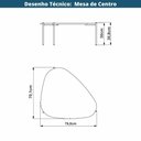 Ver imagem 4 de Mesa de Centro Orgânica Artesano 77 Cm (largura) em Mdp Nero (preto) e Pés em Aço Preto