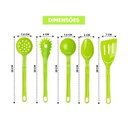 Ver imagem 3 de Jogo Conjunto de Talheres Nylon Utensílios Verde 5 Peças