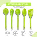 Ver imagem 2 de Jogo Conjunto de Talheres Nylon Utensílios Verde 5 Peças