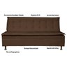 Sofá Cama Decorativo 2 Lugares Encosto Reclinável 1,90M Impala Suede Marrom - Gran Belo - 2