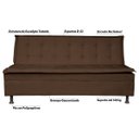 Ver imagem 2 de Sofá Cama Decorativo 2 Lugares Encosto Reclinável 1,90M Impala Suede Marrom - Gran Belo