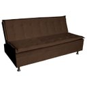 Ver imagem 1 de Sofá Cama Decorativo 2 Lugares Encosto Reclinável 1,90M Impala Suede Marrom - Gran Belo